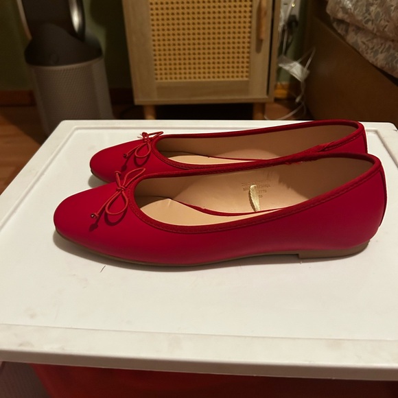 Primary red ballet slippers worn once - Picture 2 of 3